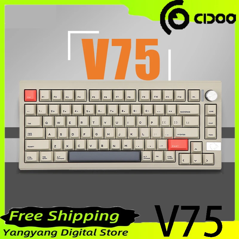 bluetooth tir mode teclado mecanico liga de aluminio 84 chaves e sports gaming acessorio de computador presente do gamer cidoo v75 01