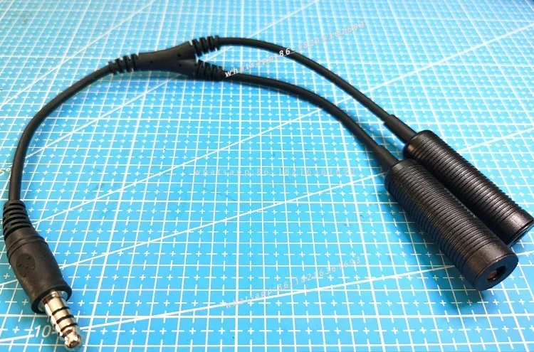 Dual-pass Earphone Conversion 71 Synthetic Cable One Open Two Military Standard Non-standard Walkie-talkie Accessories view 3
