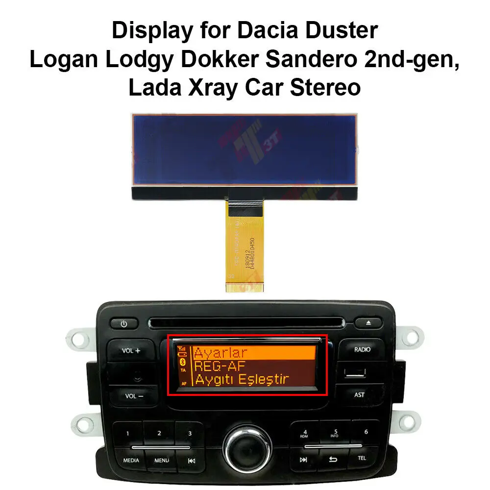 Radio LCD Display for Dacia Duster Logan Lodgy Dokker Sandero and Lada Xray Car Stereo