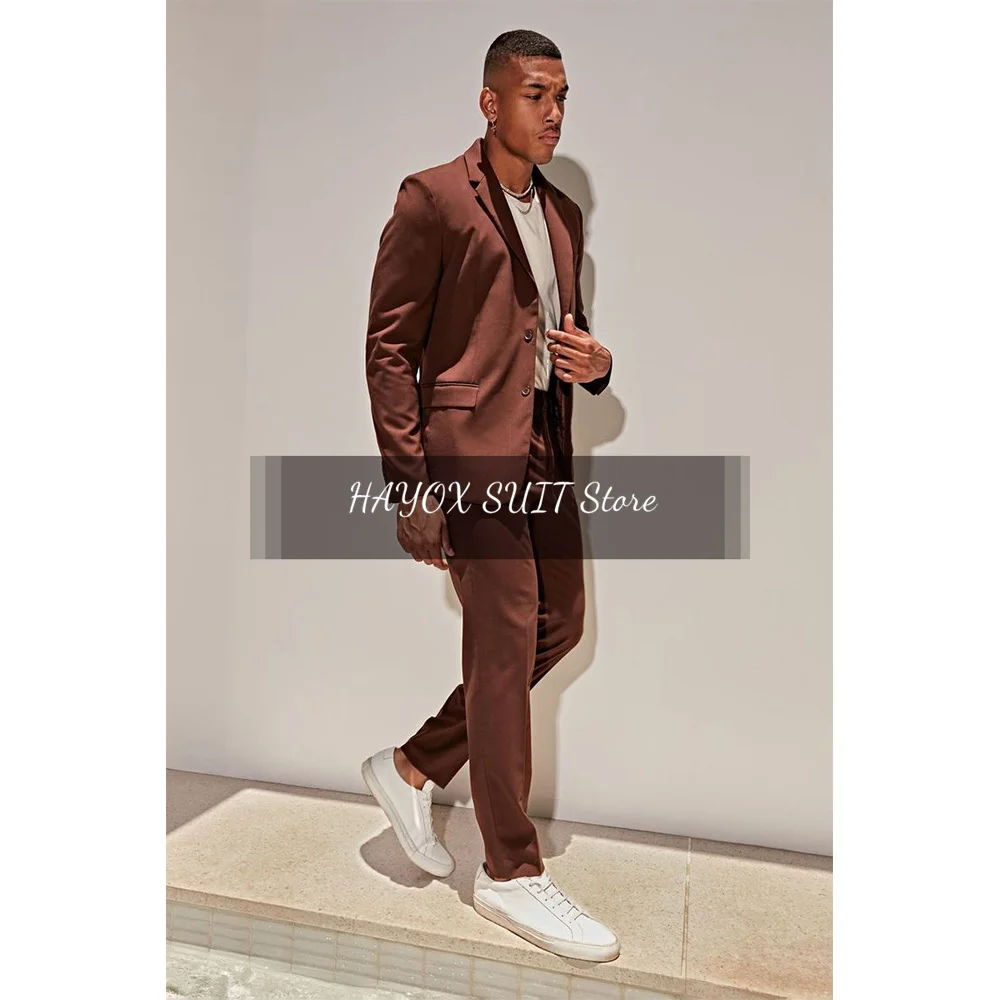 Two Piece Suit Man Luxury Clothing Men's Full Suits Wedding Dress Civil Wedding Single Breasted Suits Single-breasted Pants Sets