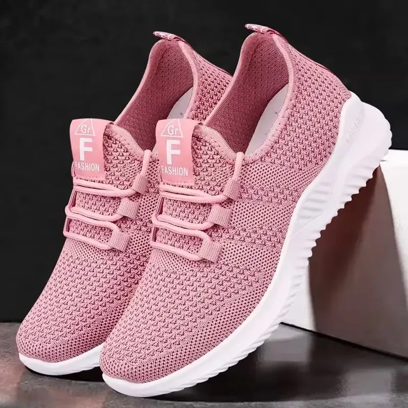 Zapatos Deportivos informales para mujer, zapatillas cómodas y transpirables con suela gruesa, con cordones multifuncionales, a la moda, para verano, 2024