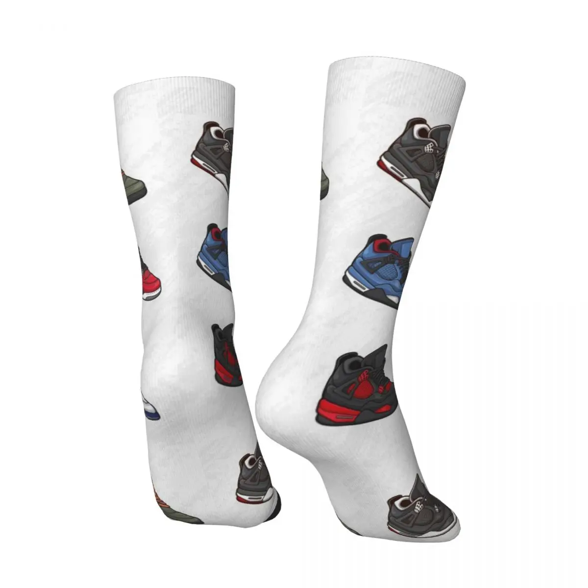 Funny Crazy compression Shoes Collection_proc Sock for Men Hip Hop Vintage Collection Of Shoe Drawings Printed Boys Crew Sock