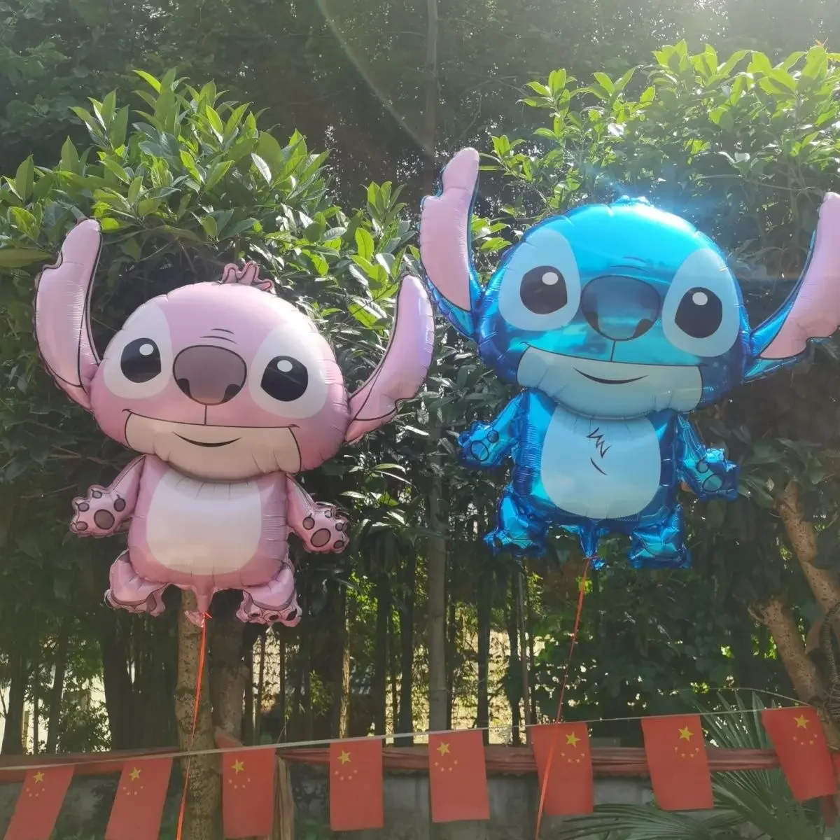 90x83cm Disney Lilo Stitch Interstellar Baby Stitch Angel Aluminum Film Balloon Children's Cartoon Birthday Decoration Balloon