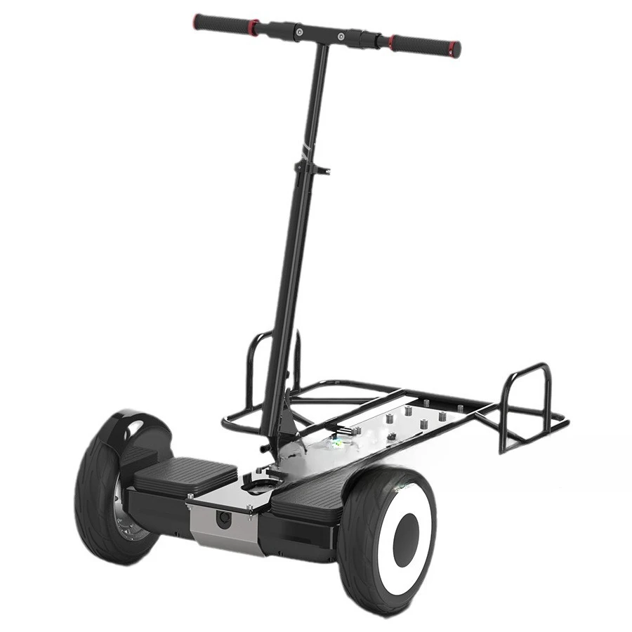 

Electric three-wheeled round tube truck, tool cart to pick up goods and fold