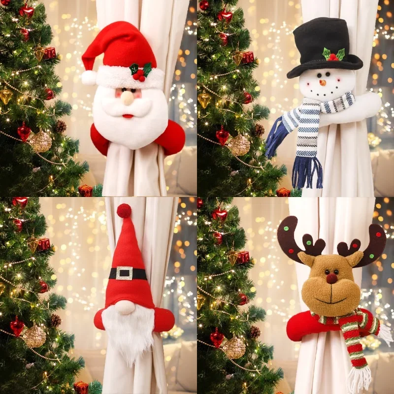 Indoor Curtain Decoration Three-dimensional Santa Claus Curtain Buckle Family Christmas Atmosphere Dress Up Пряжка Для Штор 2023