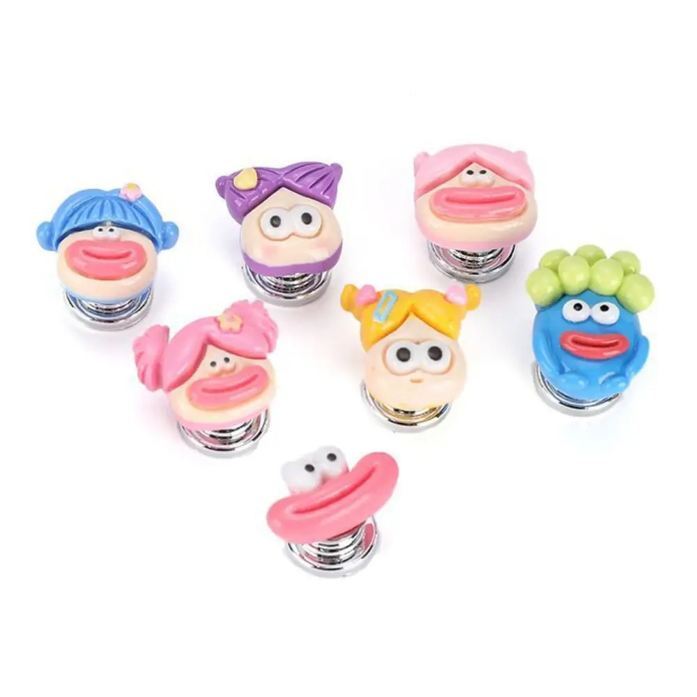 Funny Ugly Doll Toilet Press Water Tank Buttons Push Switch Big Mouth Toilet Button Resin Cartoon Water Press Flush Button Women