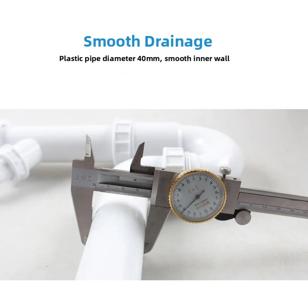 Kitchen Sink Drain Pipe Wall Mounted Basin U-shaped Drain Pipe Fittings Anti Smell Connects Dishwasher Water