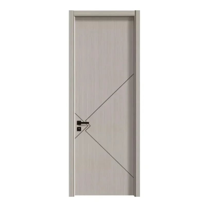 Simple wooden door design solid MDF white oak wood bedroom inner pre hung door wood doors