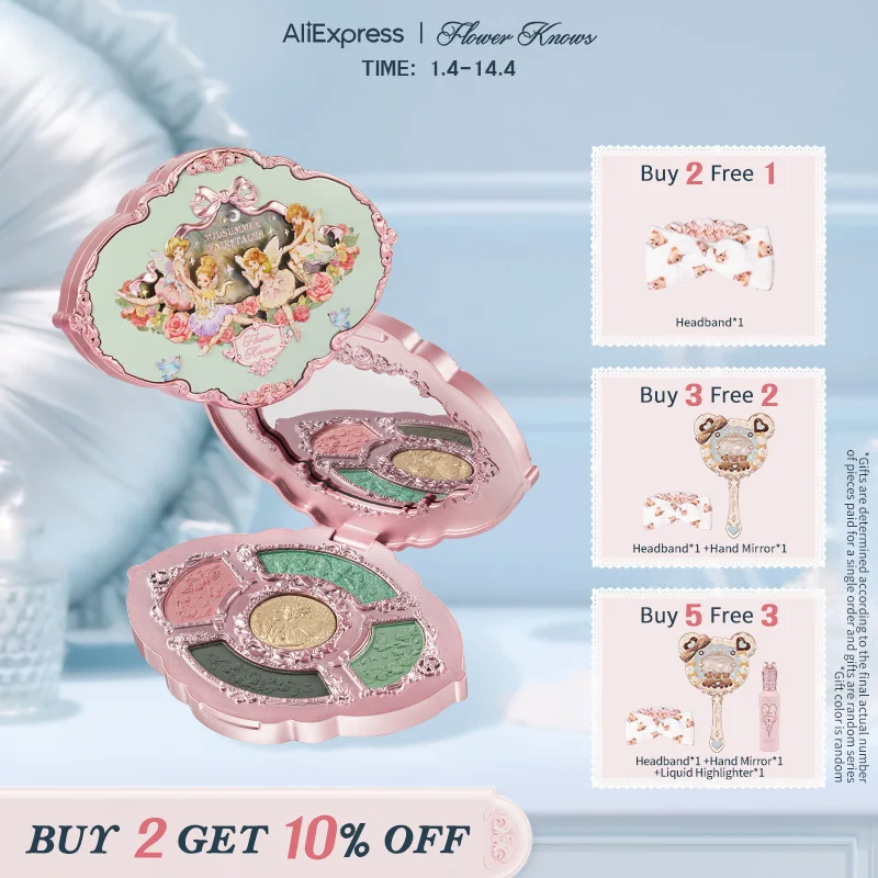 Paleta de Maquiagem em Cinco Cores com Relevo da Coleção Flower Knows Midsummer Fairytales