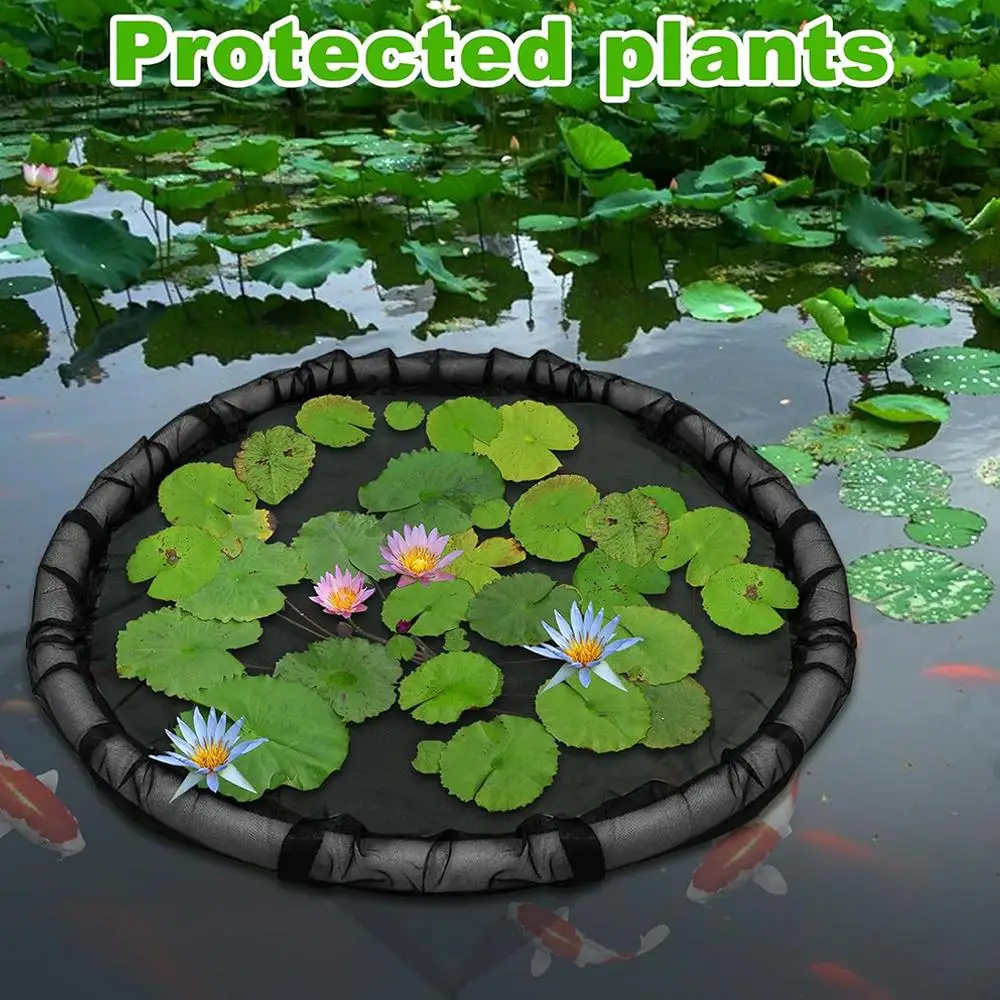Pond Plant Mesh Protector Round Floating Flora Fish Barrier Floating Island Plant Protection Net Breathable Floating Island