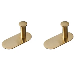 2X Wall Mounted Hand Towel Bar Rack Brushed Gold Stainless Steel Round Toilet Paper Holder Hardware Accessories,10Cm