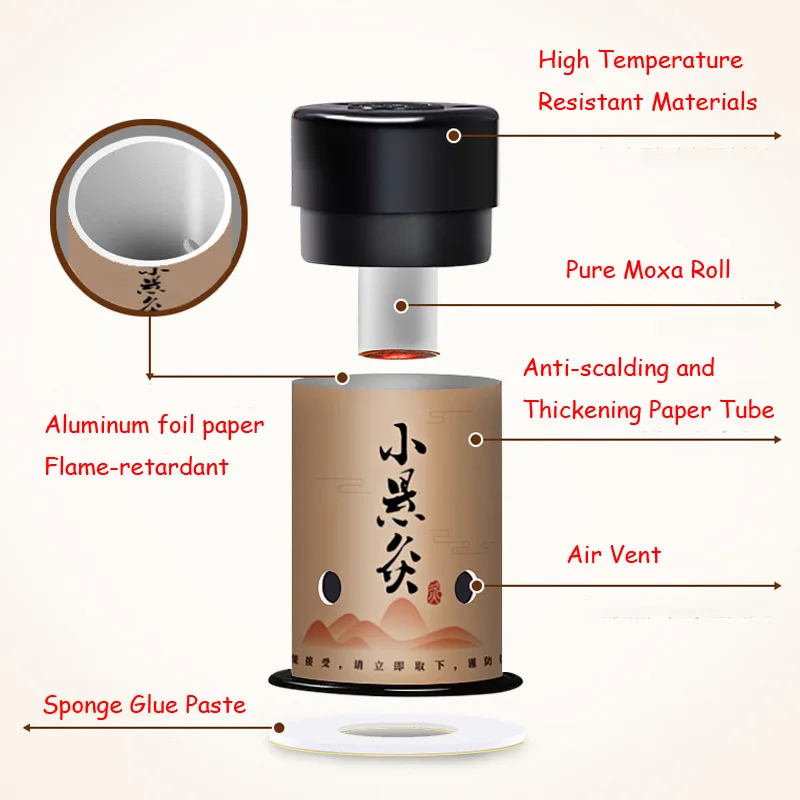 30pcs Mini Moxa Sticker Moxibustion Rolls Heating Therapy Traditional Chinese Moxa Burner Warm Meridian Acupuntura
