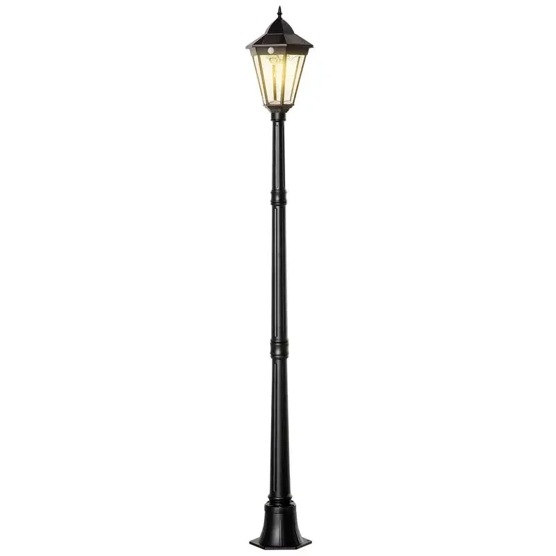 

Solarleuchte für den Außenbereich, klassische LED-Stehlampe aus wasserdichtem Aluminium mit einstellbarer Helligkeit