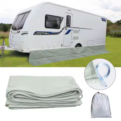 Caravan Awning Draught Skirt For Camper Motorhome Deep With Wheel Arch Covers &amp; Suckers Motorhome Draft Campervan