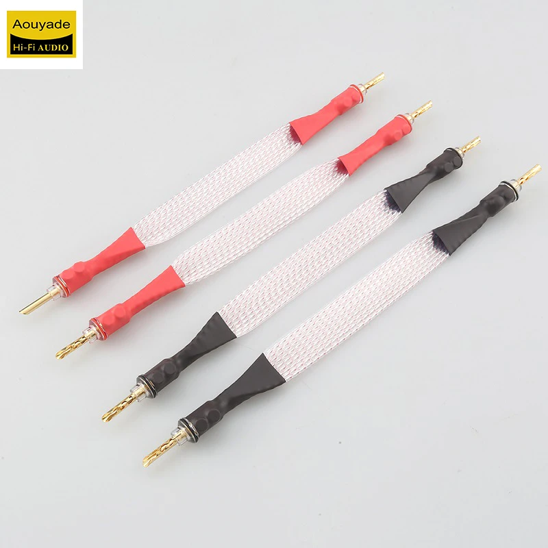 Aouyade silver plated speaker speaker jumper fever grade audio cable dual line splitter connection cable