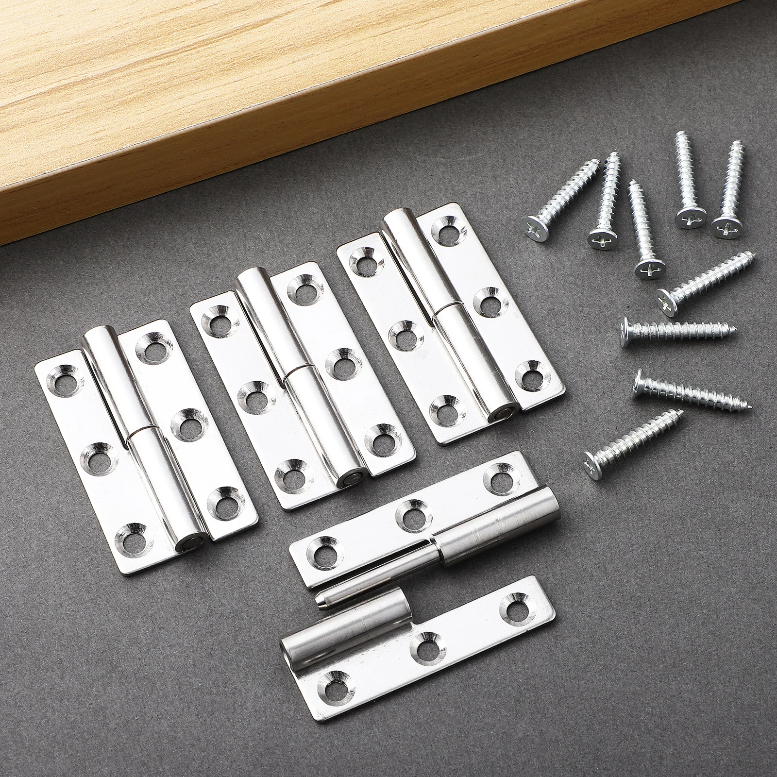 

1Set Door Hinges 304 Stainless Steel Heavy Duty Anti Rust Suitable Indoor Outdoor Cabinet Window Hinges Screws Included