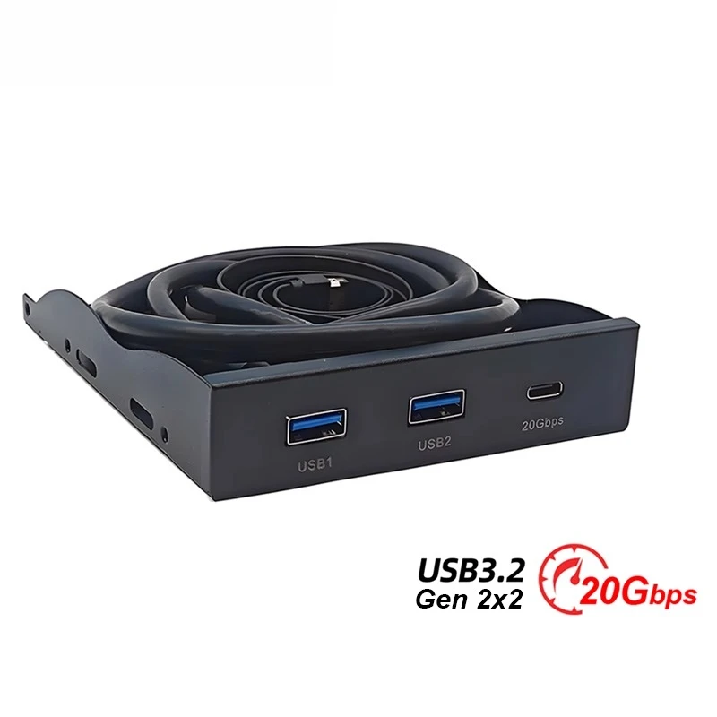 

USB3.2 GEN2 20Gbps Type-C floppy drive position 3.5 inch panel 19PIN to 2xA, TYPE-E to C