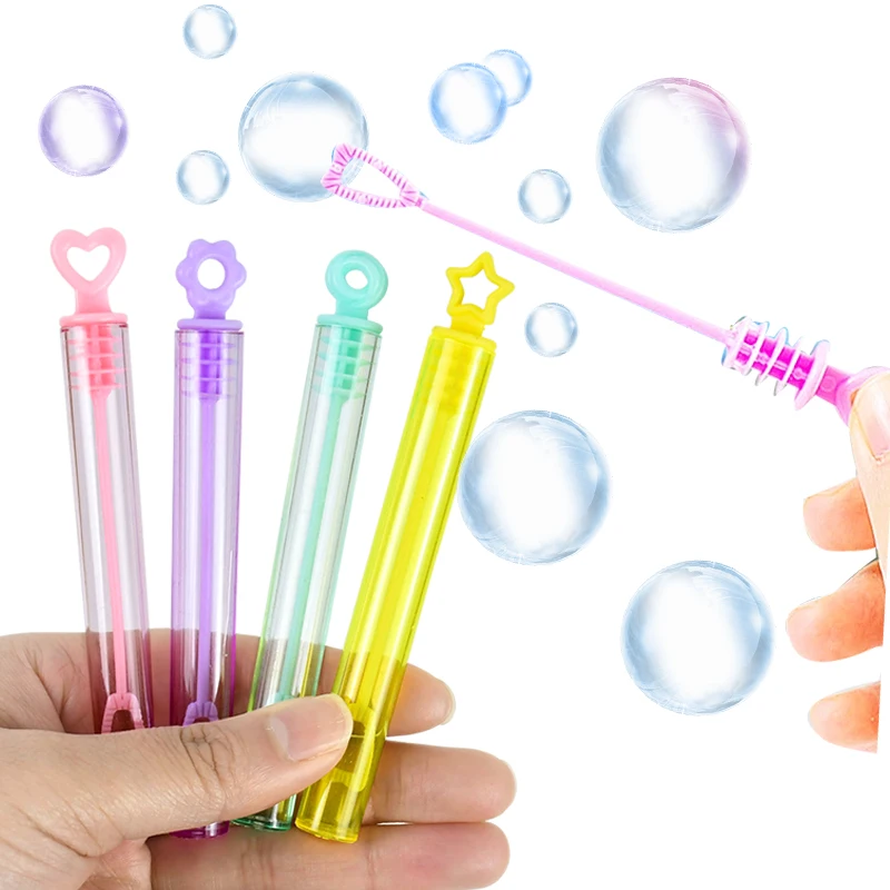 10Pcs Mini Empty Bubble Soap Bottle Love Heart Wand Tube Bubble Empty Tube Toy Birthday Party Favors Gift Baby Shower Decoration