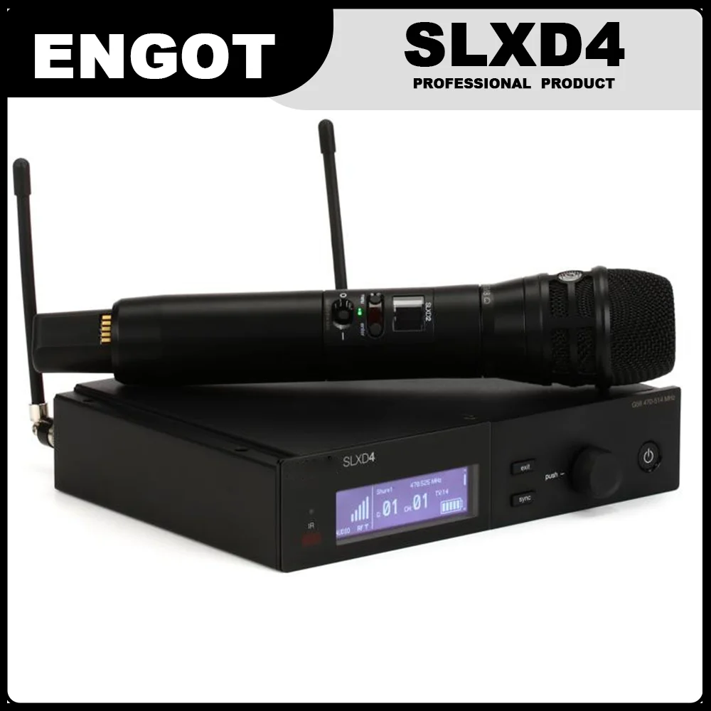 

ENGOT SLXD4 SLXD4 BETA58 BETA87 KSM9 1 channel UHF 600MHz professional wireless microphone system for karaoke DJ Stage