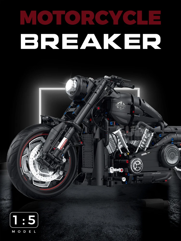 1:5 Super-Rennmotorrad Technische Bausteine Sets Motorrad-Modell MOC Bausteine Spielzeug Urlaubsgeschenke für Kinder und Erwachsene Kreatives Spielzeug Coole Tischdekoration