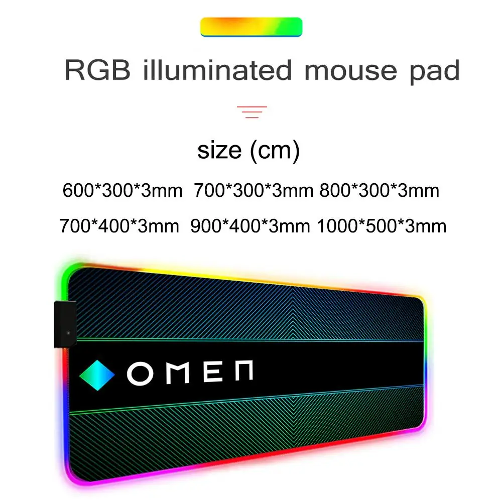 Hp Omen Mouse Pad Gamer Rgb Desk Mat Back Light Led Mousepad Setup Gaming Accessories Deskmat Big Mousepad Backlight