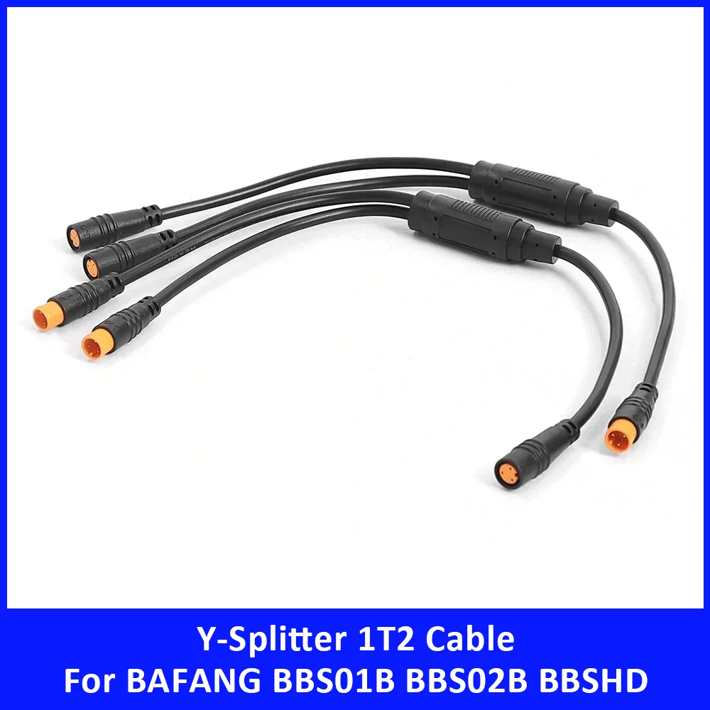 3Pin Waterproof Signal Sensor Y-Splitter 1T2 Cable Connector for BAFANG BBS01B BBS02B BBSHD Electric Scoote Bicycle Cord