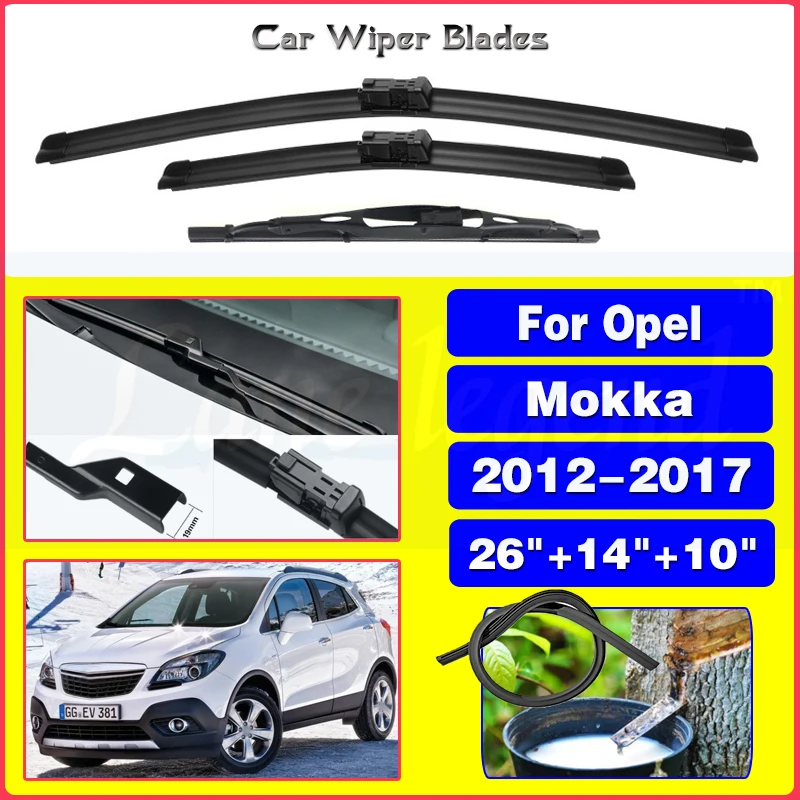 3pcs Front Rear Windshield Wiper Blades For Opel Mokka 2012 2013 2014 2015 2016 2017 Windscreen Window Accessories 26\