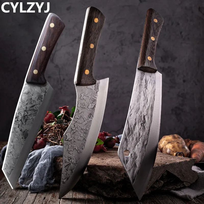 

Stainless Manganese Steel Meat Cutting Knives Forging Butcher Knife Cutting Meat Kind High-quality Tools Fishing Camping Knife