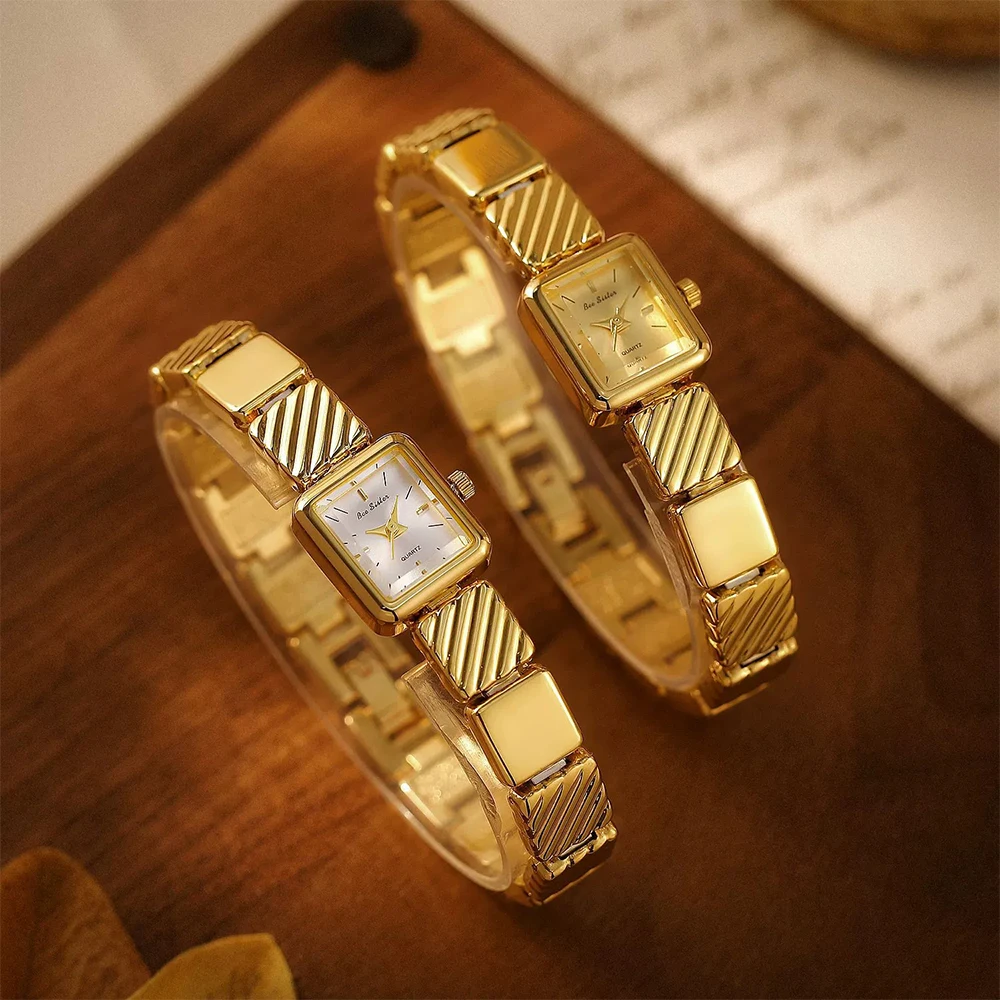 นาฬิกาข้อมือผู้หญิง BS Bee Sister สไตล์วินเทจ แฟชั่นลำลอง เรียบหรู น้ำหนักเบา กันน้ำ ระบบควอตซ์