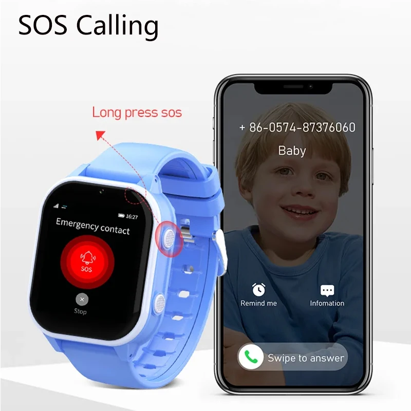 Wonlex-Smartwatch infantil com câmera de vídeo chamada, Smartwatch infantil, GPS, SOS, WiFi, localização, Whatsapp, KT19Pro, Android 8.1, 4G