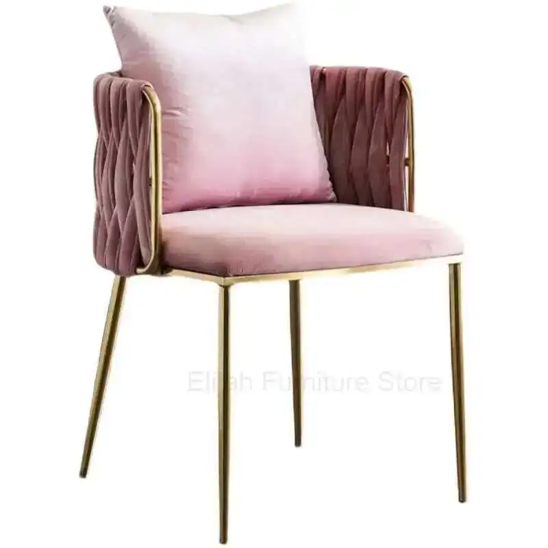 

Pink Chair Ins Dressing Table Modern Bedroom Designer Home Backrest Dining Chair Armchair Iorn Makeup Customized Muebles