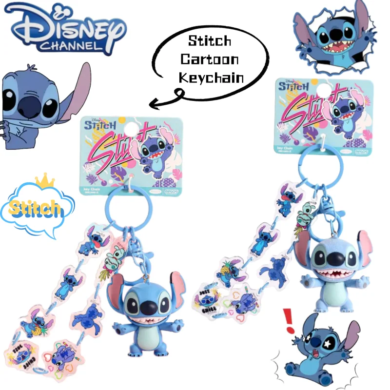 

Disney Lilo & Stitch Stitch cartoon personalized cute kawaii keychain creative secondary yuan anime surrounding backpack charm