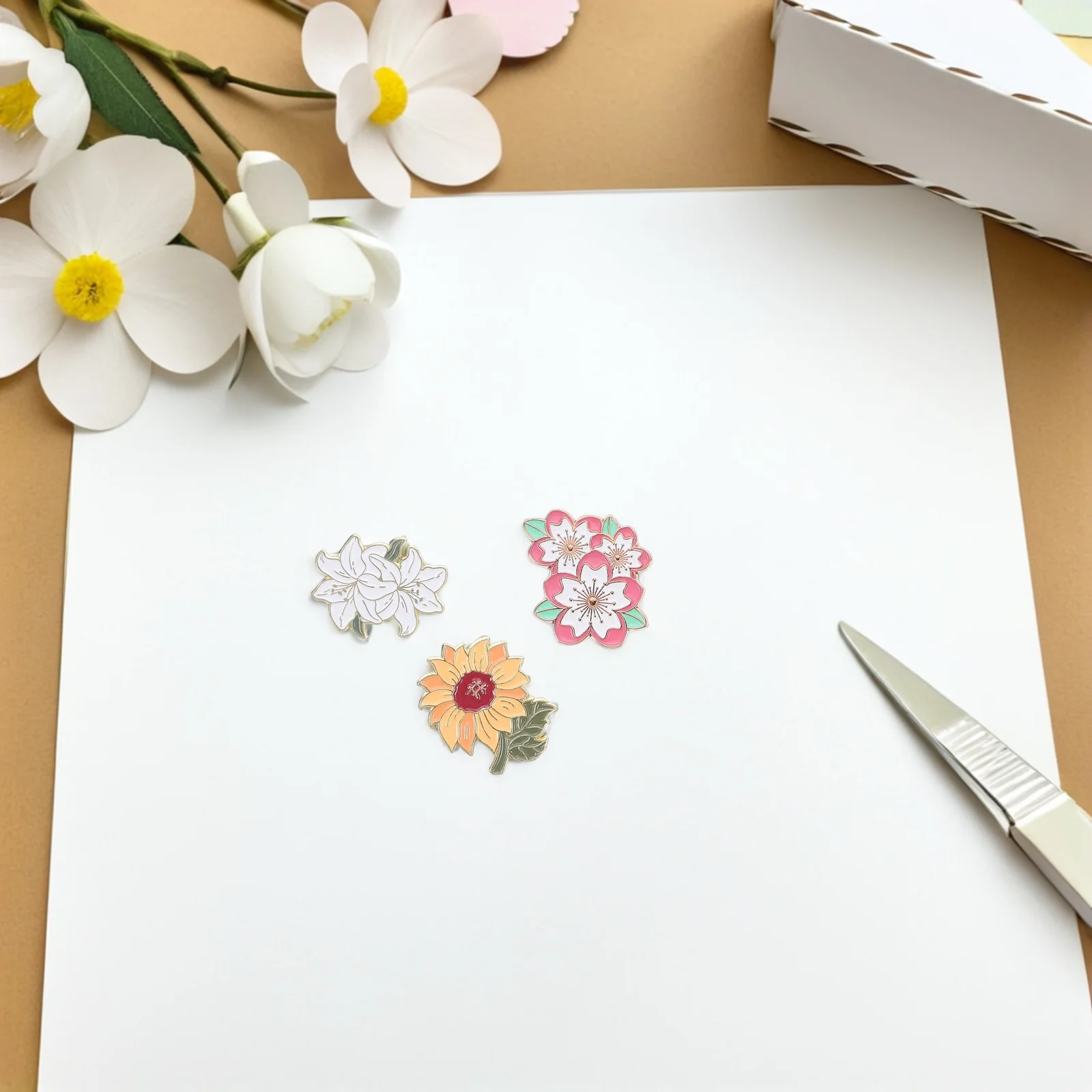 

9pcs Metal Enamel Badge Bulk Flower Brooch Pin For Women Girls Lapel Bag Jacket Decor Cartoon Plants Spring Theme Accessory
