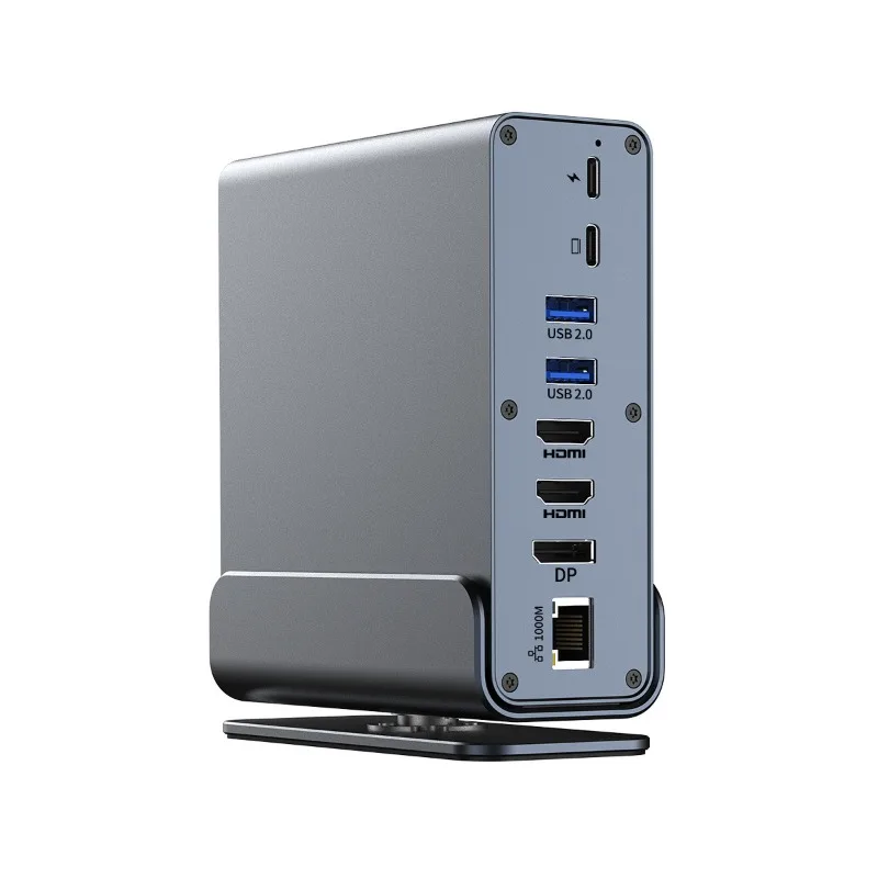Multi-interface adapter splitter, vertical desktop 15 in 1 docking station c