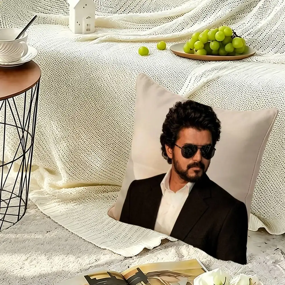 Actor T-Thalapathy Vijay Soft Pillow Shell For Sofa Living Space Bedroom Headboard Backrest Square Cushion Cozy