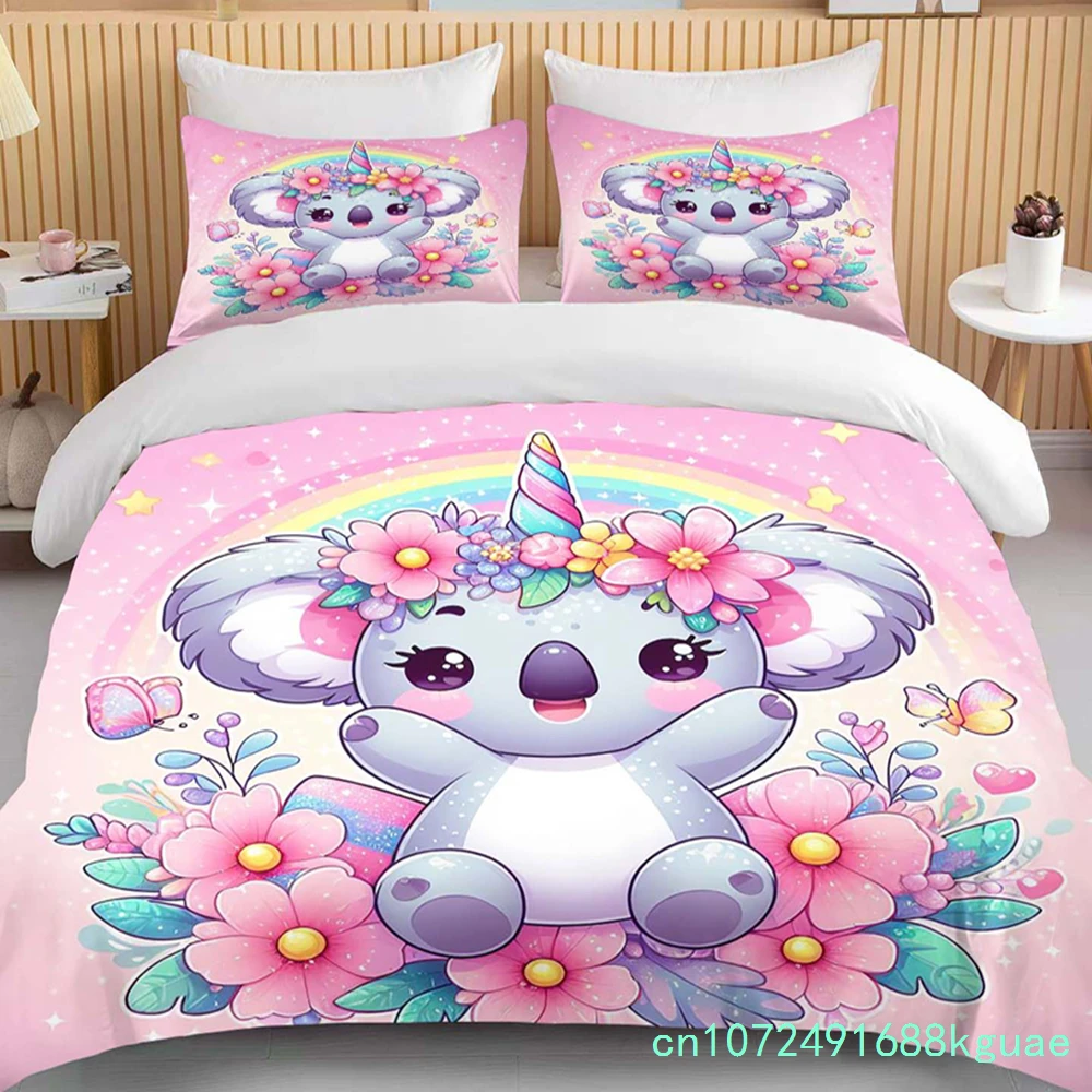 10 사이즈 만화 코알라 프린트 3종 1개 이불 커버 - Home Textiles Bedding 리뷰 및 가격