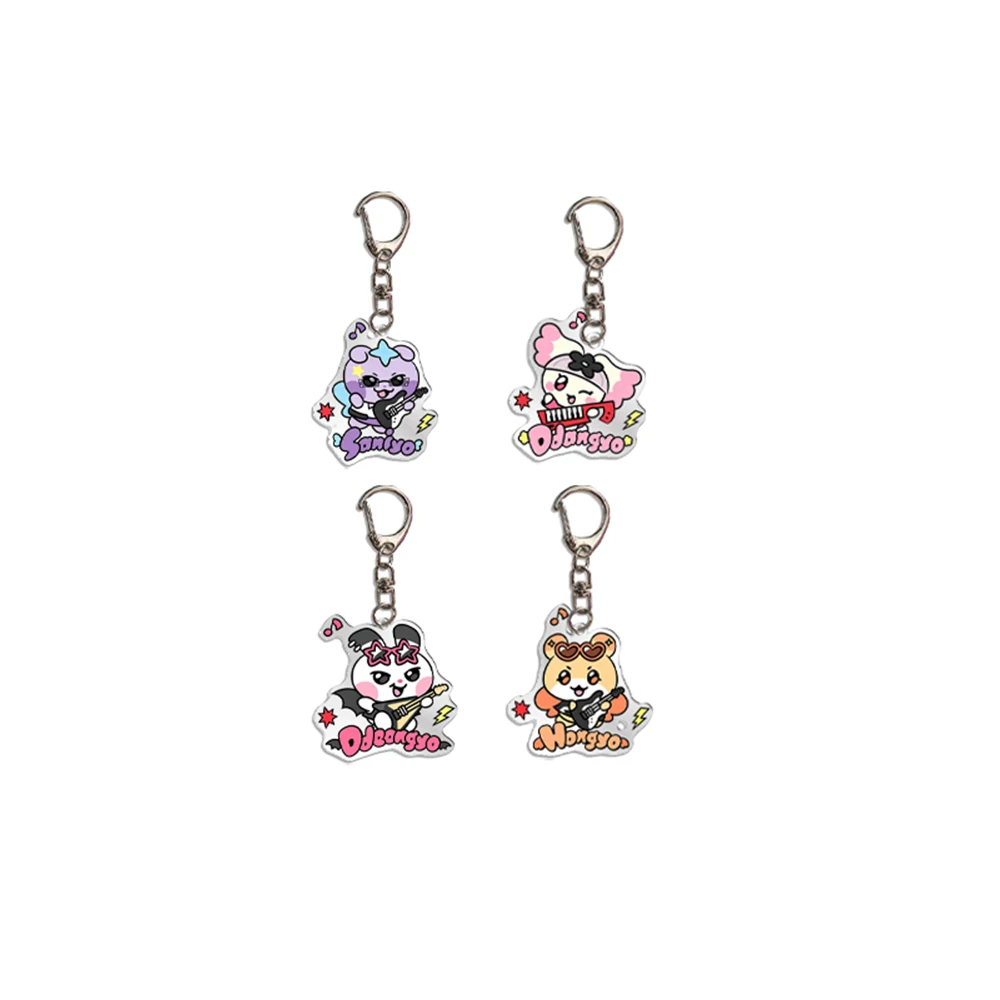 ATEEZ MIGHTEEZ Kawaii Character Acrylic Keyring Rock The Stage Photo Print San Hongjoong Mingi Cartoon Keyring Bag Pendant Gift