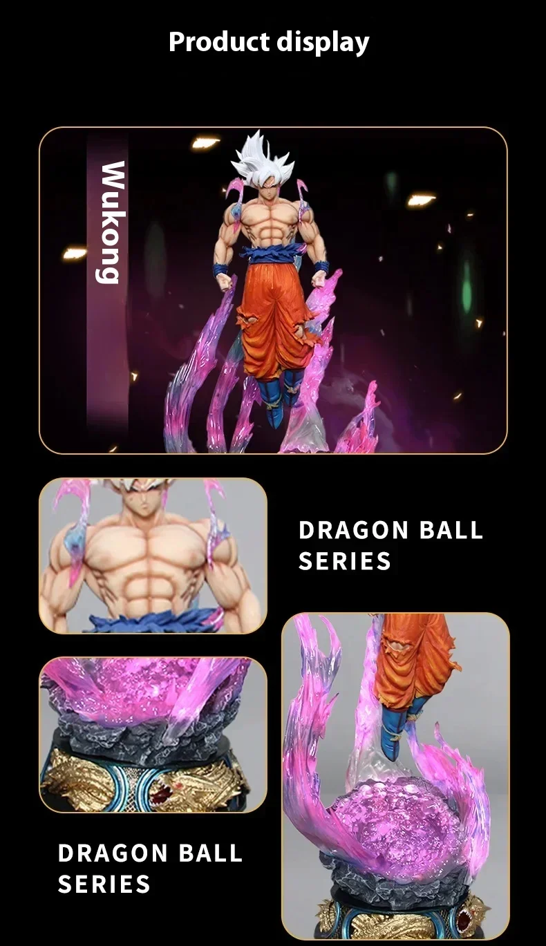 Dragon Ball Anime Figure 22cm Son Goku Ultra Instinct Super Saiyan Figurine Statue Pvc Statue Model Ornament Collection Toy Gift