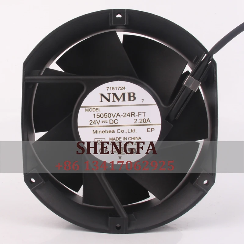 NMB 15050VA-24R-FT Case Cooling Fan DC24V 2.20A 170X150X50.8MM 17CM 17050 Frequency Converter Axial Flow Industrial