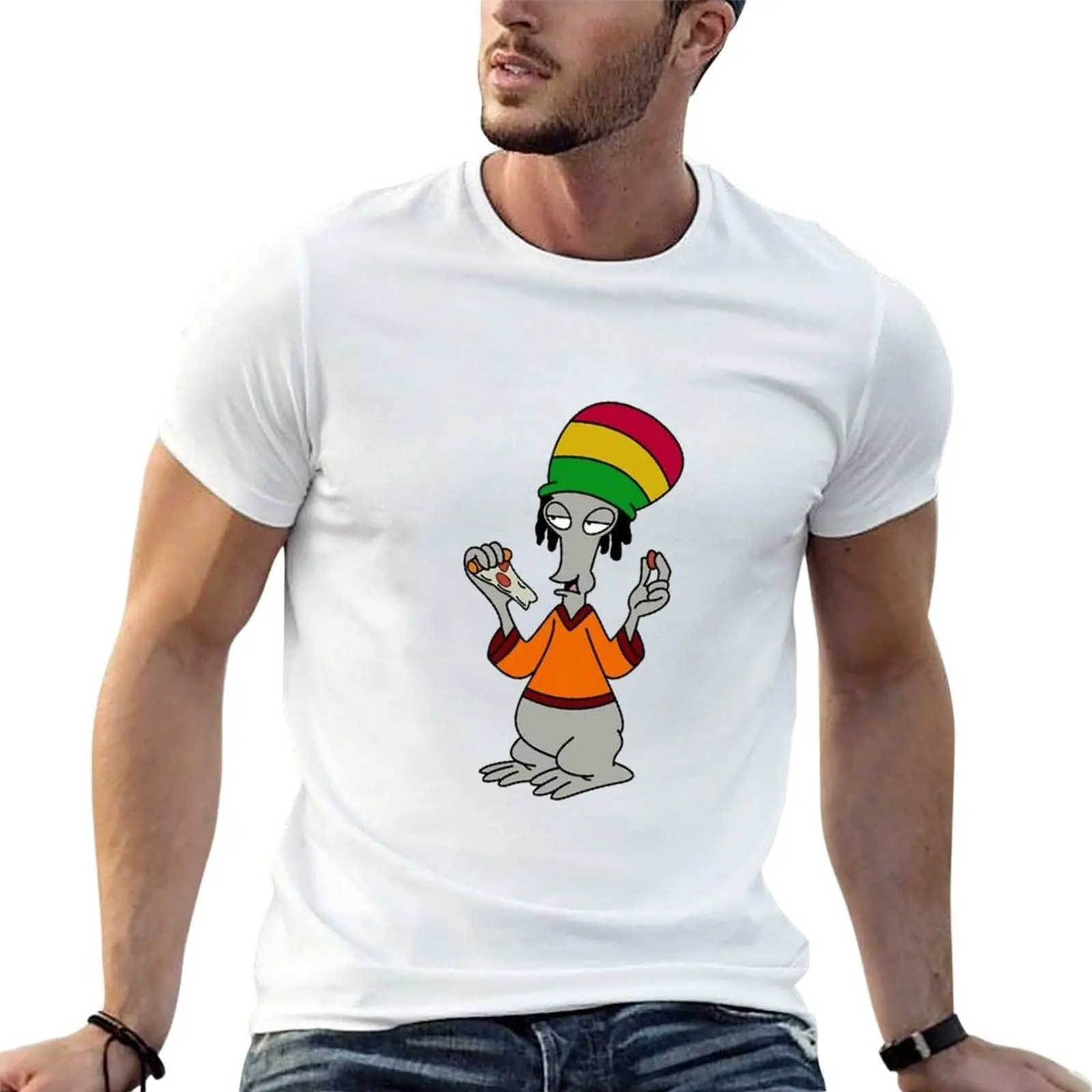 Camiseta de manga corta para hombre, camisa con estampado de animales de gran tamaño, Roger