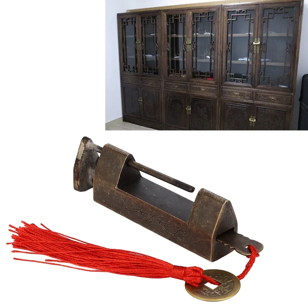 Durable Brass Antique Chinese Padlock Heavy Exquisite Chinese Style Padlock Vintage Padlock Box Cabinets