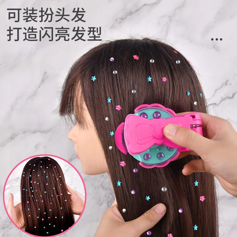 Shinning Diamond Hair Gem Stamper – DIY Bling Hair Styling Tool for Girls to Create Sparkly, Magical Hairstyles