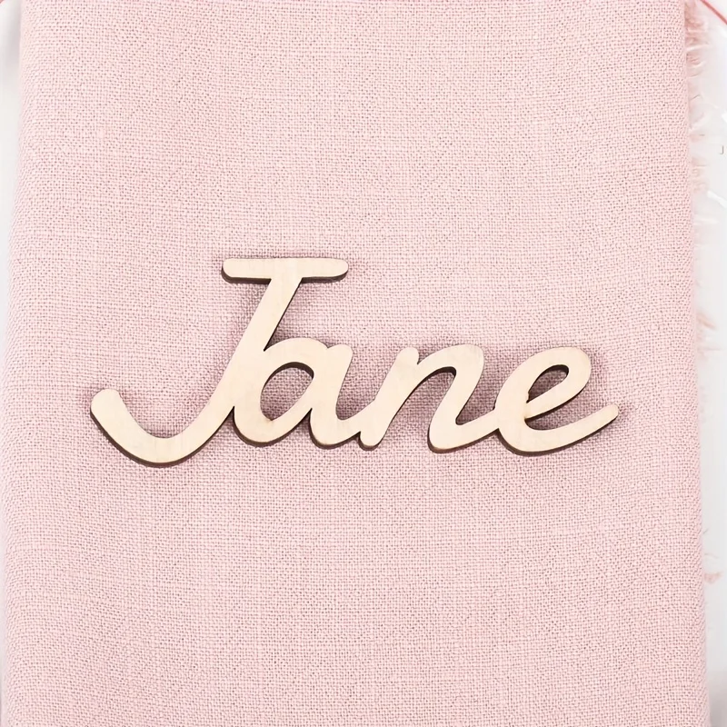 Custom Wooden Name Sign, Personalized Script Name Plaque, Handmade Wood Letter Decor for Wedding Birthday Baby Shower Gift