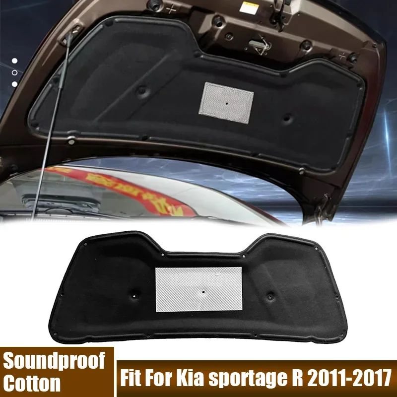 Car Engine Soundproof Heat Insulation Cotton Firewall Mat Pad Cover Noise Deadener Black Cotton Fit For Kia sportage R 2011-2017