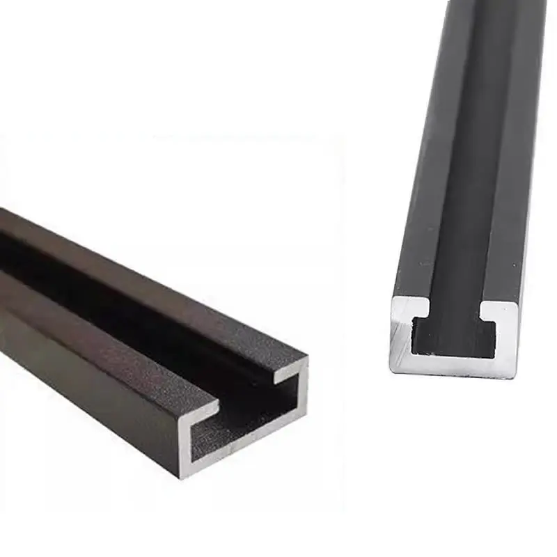 Black T Slot Aluminum Track Wide 8-50mm Extrusion Slide Rail Card Slot Corrosion Resistant for TV Background Wall T Channel