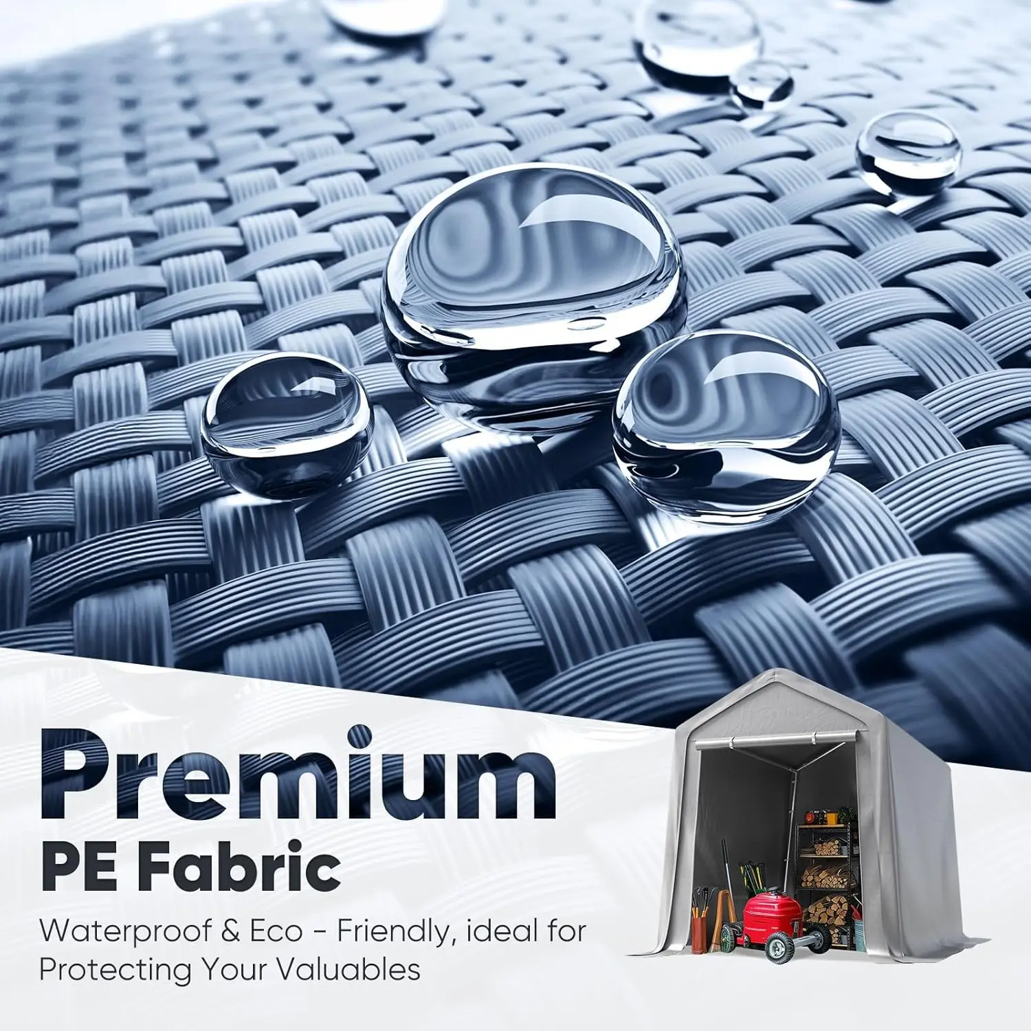 Namiot garażowy Quictent Heavy Duty 6x8FT z rolowanymi oknami z siatki i wzmocnioną ramą, przenośny baldachim garażowy na motocykl