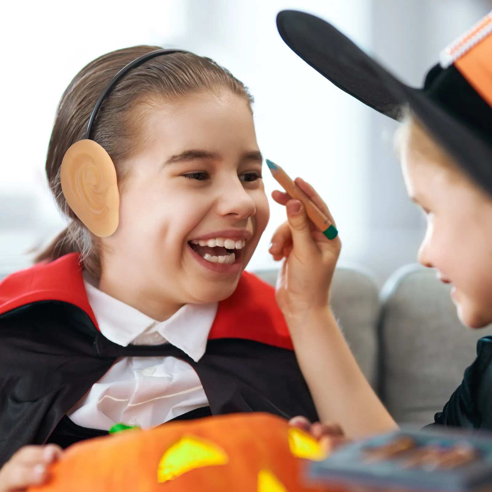 

1Pair Halloween Ear Prop Round Fun Festive Decoration for Masquerade Cosplay Costume Party Halloween Anniversary Celebration