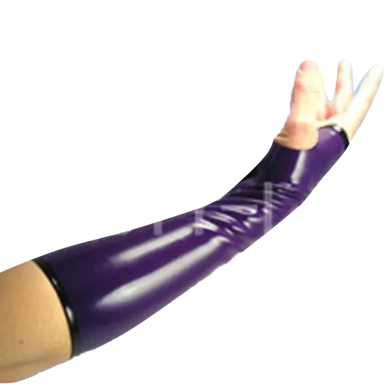 Latex Gloves Handmade Mittens diffrent edge color fetish fingers out unisex sexy plus size customization