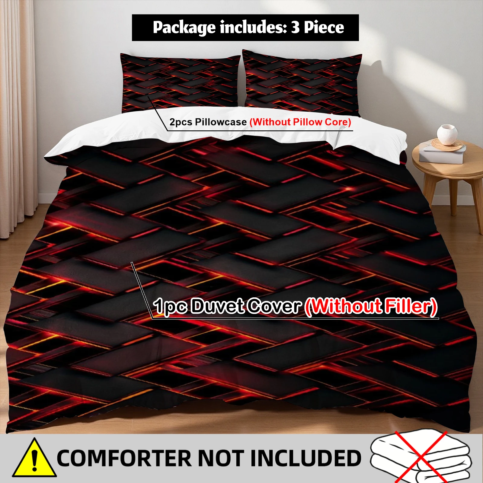 Cyberpunk Bedding Set Technological Sense Color Visual Art Duvet Cover With 2 Pillowcases Single Twin Queen Size Bedding Set