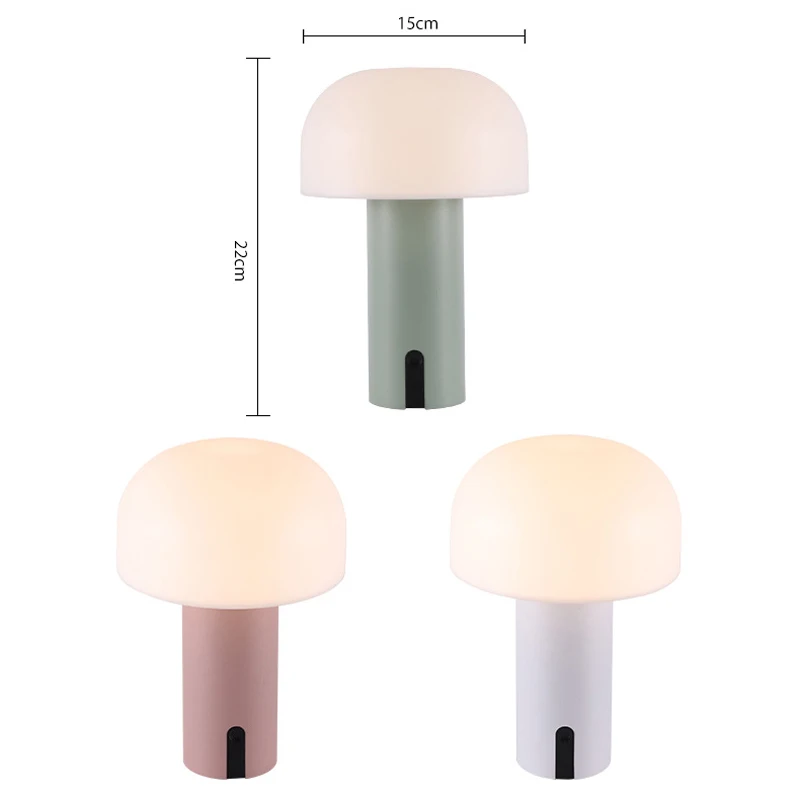 Imagem -06 - Mushroom Table Lamp com Infinito Escurecimento Toque Atmosfera Luz sem Fio Cabeceira Luz da Noite Decorativo Design Europeu